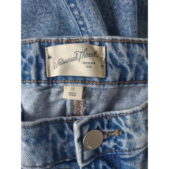 Universal Thread High-Waisted Denim Skirt With Front Slit Size 17 Light Wash - Picture 2 of 10